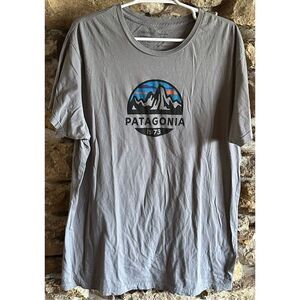Men’s Grey Patagonia Short Sleeve Slim Fit Organic Cotton T Shirt Size XXLarge
